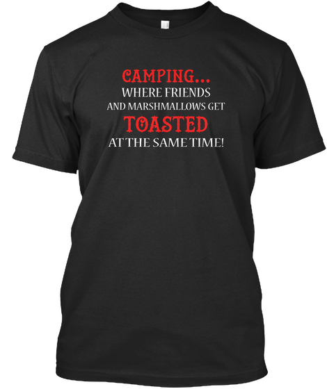 Camping T Shirts Black Camiseta Front