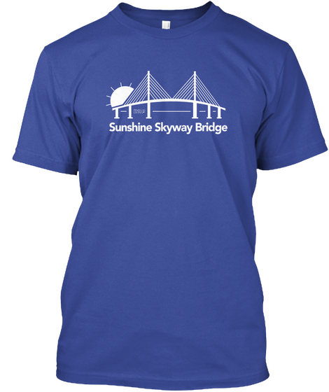 Men's Sunshine Skyway Bridge Shirt Deep Royal Camiseta Front