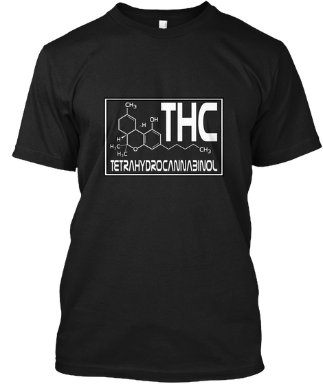 Thc Tetrahydrocannabinol Black T-Shirt Front