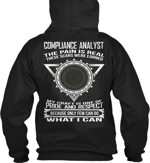 Compliance Analyst Black T-Shirt Back