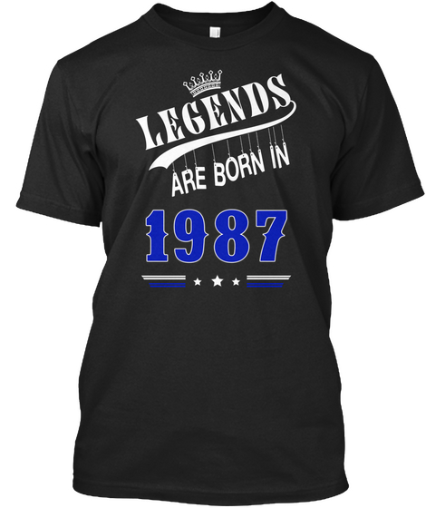 Legends Are Born In 1987 Black Kaos Front