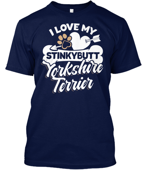 Yorkshire Terrier Shirt And Hoodie Navy Camiseta Front