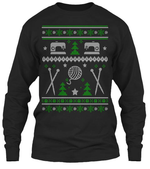 Limited Knitting Ugly Christmas Sweater! Black áo T-Shirt Front