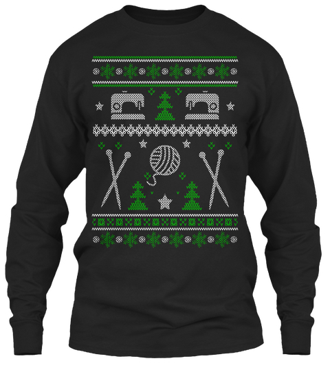 Limited Knitting Ugly Christmas Sweater! Black T-Shirt Front