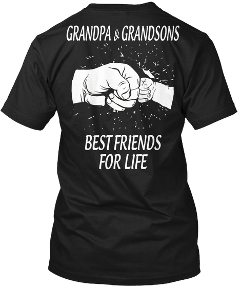 Grandpa & Grandsons Best Friends For Life Black Maglietta Back