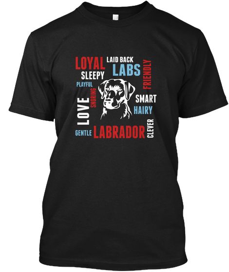 Gentel Labrador Clever Black T-Shirt Front