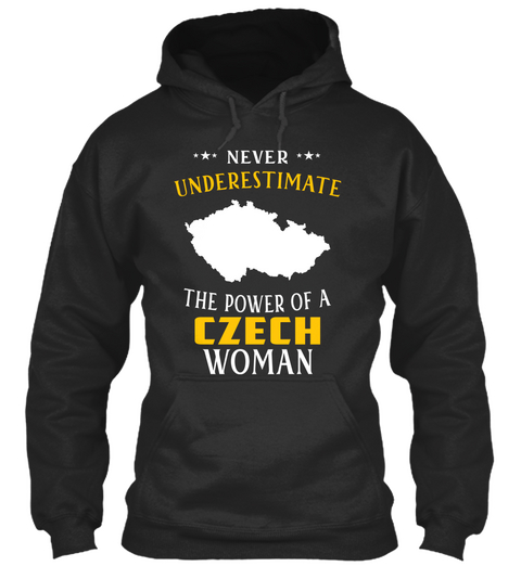 Never Underestimate The Power Of A Czech Woman Jet Black T-Shirt Front