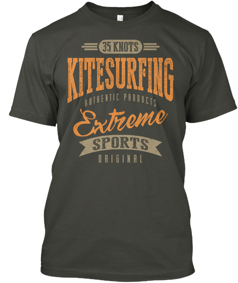 35 Knots Kitesurfing Authentic Products Extreme Sports Original Smoke Gray Kaos Front