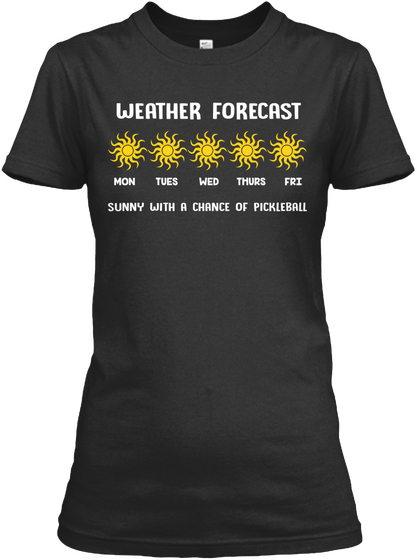 Weather Forecast Black Camiseta Front