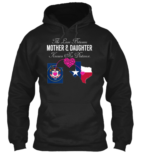 Mother Daughter   Utah Texas Black T-Shirt Front